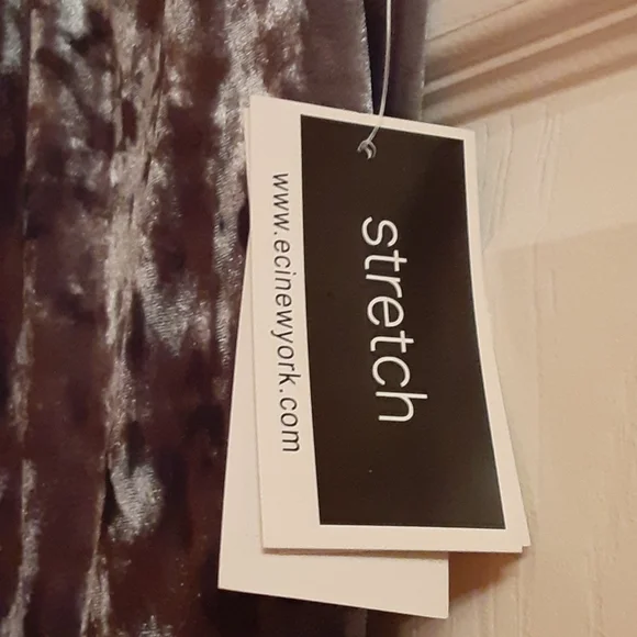 Eci Silvery Blue Crushed Velvet Dress - Picture 9 of 12